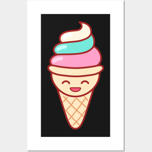 Whip Ice Cream Emoji Minimal Posters and Art